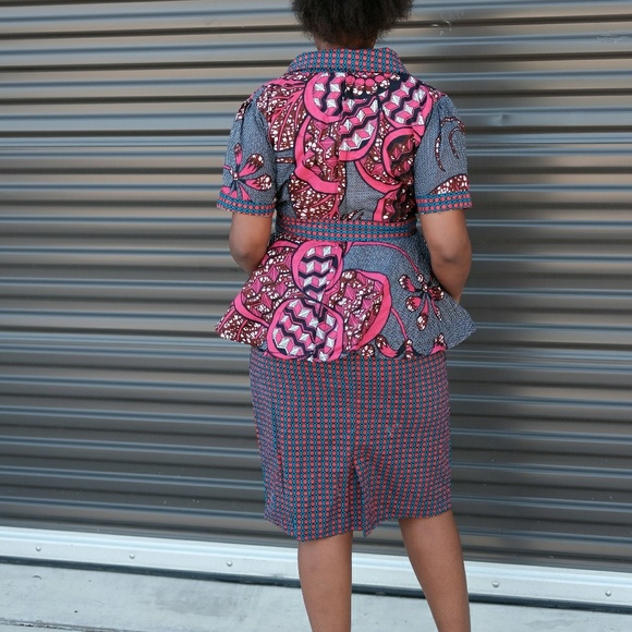 African Ankara women 2pcs set of top and skirt - Picture 3 of 5